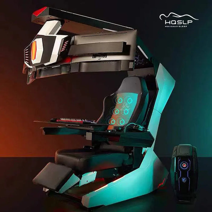 Luxury Gaming Gamer Computer Chair Massage pu Leather led Black White Pink Scorpion Racing Gaming Chair with Footres