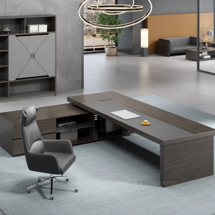 Luxury Office Writing Multifunctional Desks Office Furniture Manager Executive Desk Table and Chair Set with Non Slip Mat K