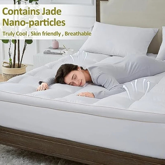 TopTopper Mattress Topper Queen Size, Cooling Mattress Pad Cover for Hot Sleepers, Extra Thick 5D Snow Down Alternative Overf