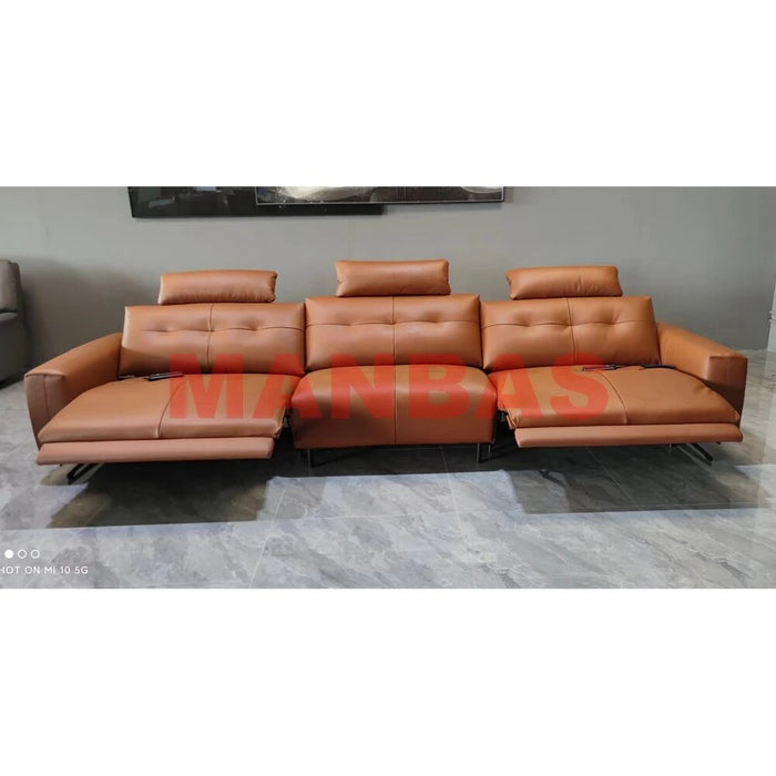 MANBAS Italian Genuine Leather Power Recliner Electric Reclining Sofa Set Functional Salon Cama Sectional Couch Theater Seat