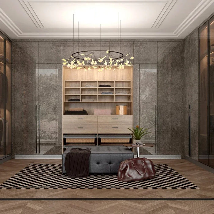 Wooden Wardrobe with Mirror Customized Middle room Furniture Antique Wardrobe