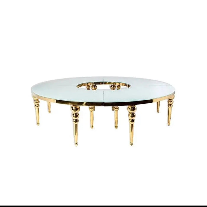 Stainless steel half moon s shape MDF combination wedding hotel party table round diameter