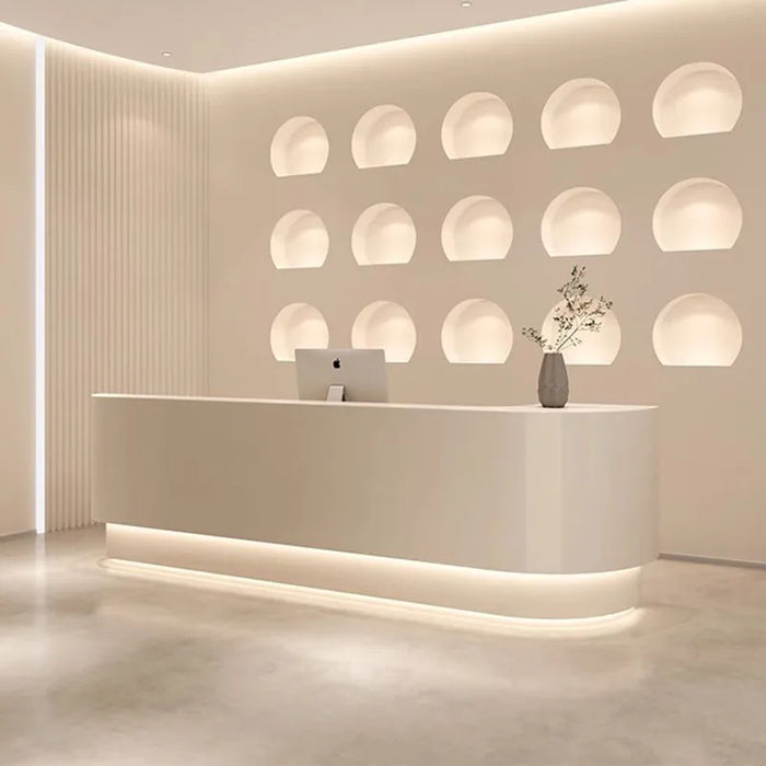 Shop Spa Reception Desk Bar Counter Modern White Conference Cashier Table Reception Desk Salon Bancone Reception Bar Furniture
