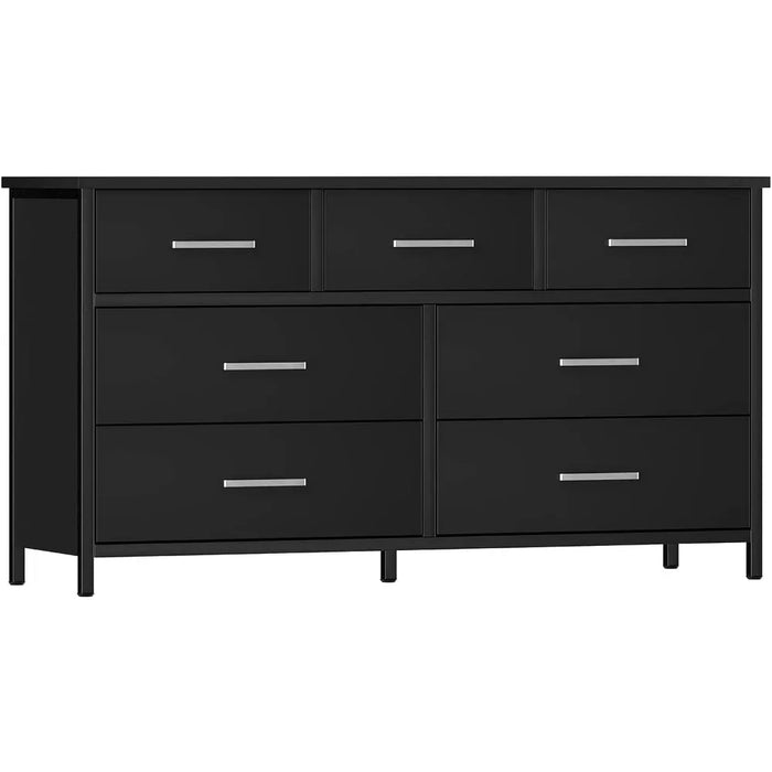 Drawer Table for Bedroom Wood Storage Organizer with Sturdy Steel Frame 7Wood Chests of Drawers