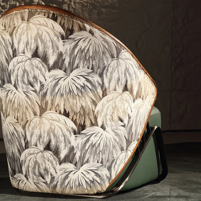 Nordic modern original designer single sofa chair, living room, new Chinese style leather solid wood leisure chair