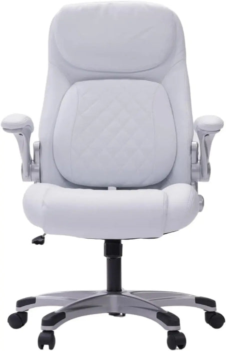 Click5 Lumbar Support with FlipAdjust Armrests. Modern Executive Chair and Computer Desk Chair (Taupe)
