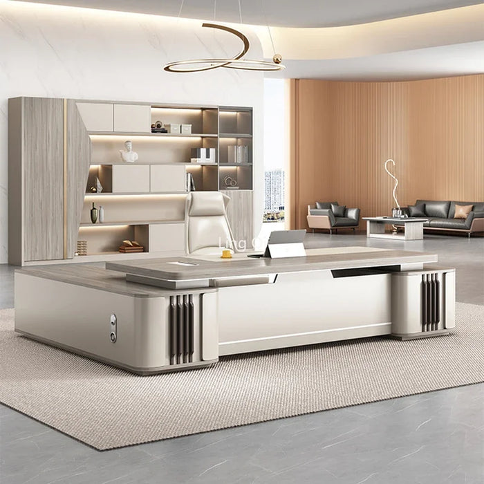 Modern Luxury Office Desk Vanity Reception Conference L Shaped Filing Cabinets Executive European Mesa Escritorio Home Furniture
