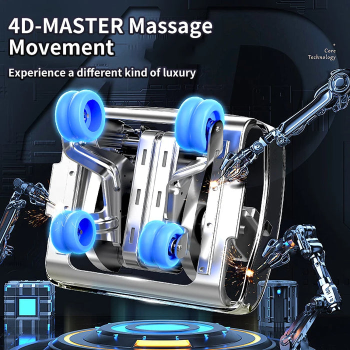 4D Large SL Massage Chair Calf Roller Zero Gravity Intelligent Voice Stretching Wireless Charging Tablet PC, Supports APP