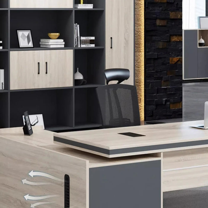 Corner Shelf Office Desk Standing Monitor Bookshelf Executive Computer Desks Floor Modern Mesa De Escritorio Modern Furniture