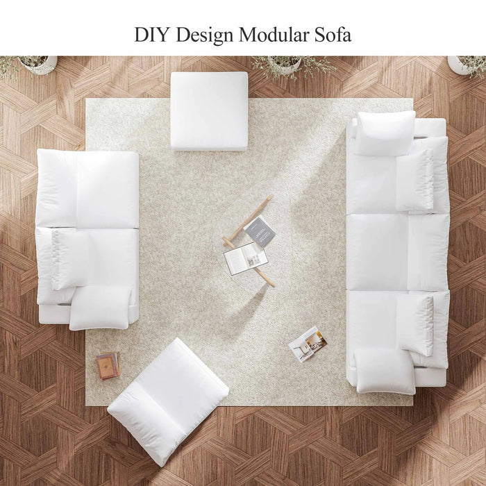 Modular Cloud Puff Sofa Sectional Couch Modular Sofa Convertible Wide Chaises Lounge Chair Couch with Pillows Living Room Sofa