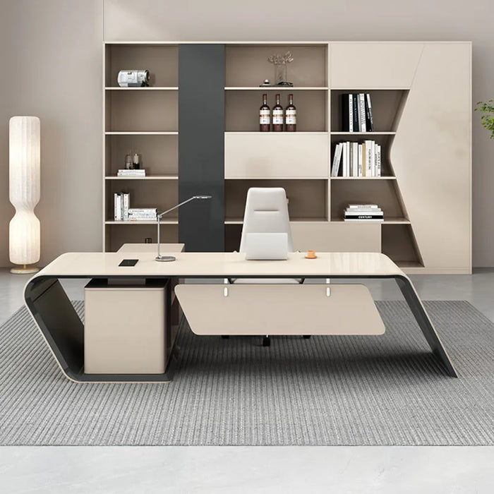 Desktop Meeting Office Desks Storage Computer Conference Workbench Executive Console Scrivania Con Cassetti Luxury Furniture