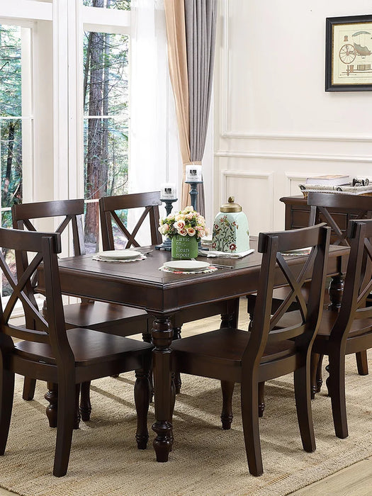 American solid wood dining table restaurant rectangular oak wood dining table dining chair combination