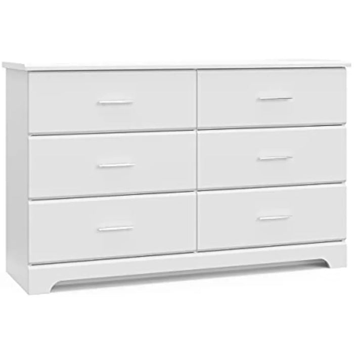Fabric Dresser For Nursery Brookside 6 Drawer Double Dresser (White) – GREENGUARD Gold Certified Toilet Furniture Makeup Kids