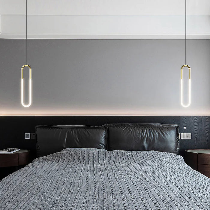 Nordic Simple Pendant Postmodern Villa Designer Bedroom Bedside Lamps Living Room Dining Room Study Hotel Bar U-tube Chandelier