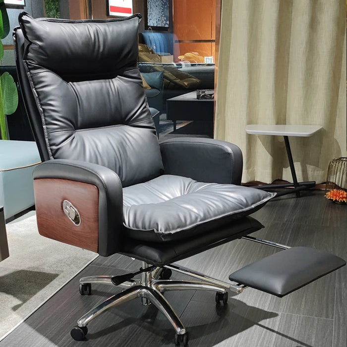 Swivel Ergonomic Chair Recliner Living Room Leather Study Vanity Office Chair Arm Comfy Sillas De Escritorio Office Furniture