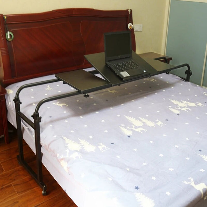Laptop Computer Table Portable Folding Desk Cross Bed Height Adjustable and Movable Lifting Bedside Desk Office Home Furniture
