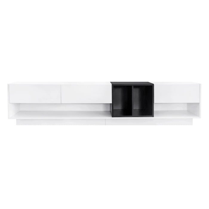 Sleek and Stylish TV Stand, Two-tone Media Console for TVs Up to 80'', Functional TV Cabinet with Versatile Compartment