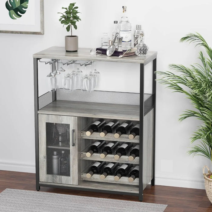 Crystal Showcase Furniture Wine Bar Cabinet With Removable Wine Racks and 1 Drawer Whiskey Display Cases Freezer Brewer Armoire