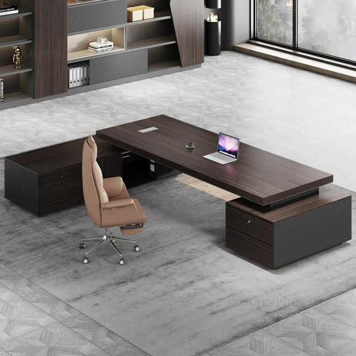 Modern Executive Boss Manager Office Desks Chair Combination Simple  Office Furniture High-end Multifunctional Desk T