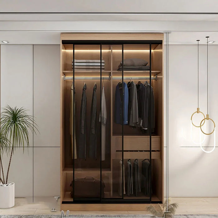 Mobile Cabinet Clothes Wardrobe Open Storage Dresser Modular Hangers Wardrobe Organizers Meuble De Rangement Home Furniture HDH