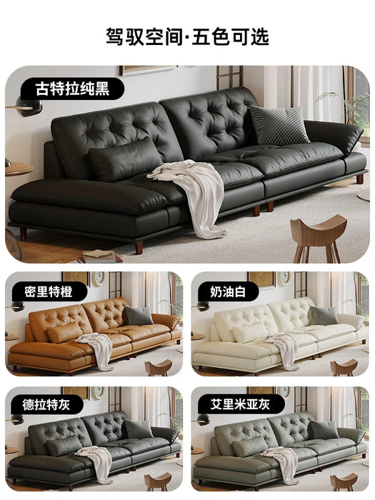 Art sofa, living room, simple modern Italian style, light luxury, wide armrests, adjustable dual purpose, straight row sofa
