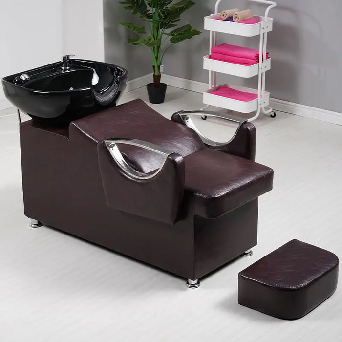 Hot Sale Color Custom Hair Salon Comfortable Lying Massage Furniture Washing Bed Shampoo Chair With Bowl
