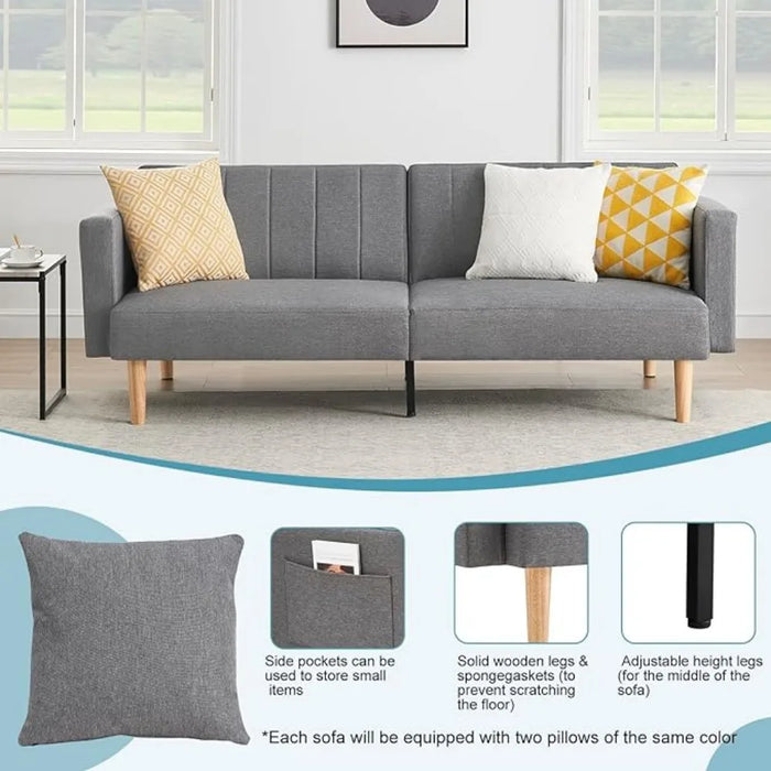 Sofa Bedroom Living Room Sofas Compact and Stylish Futon Linen Sofa Bed for Small Spaces Foldable Furniture Home
