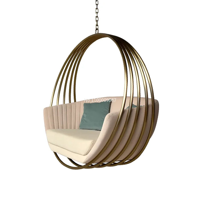 Bedroom home indoor hanging balcony hanging basket Qianqiu sleepable hammock princess stainless steel leisure  patio chair