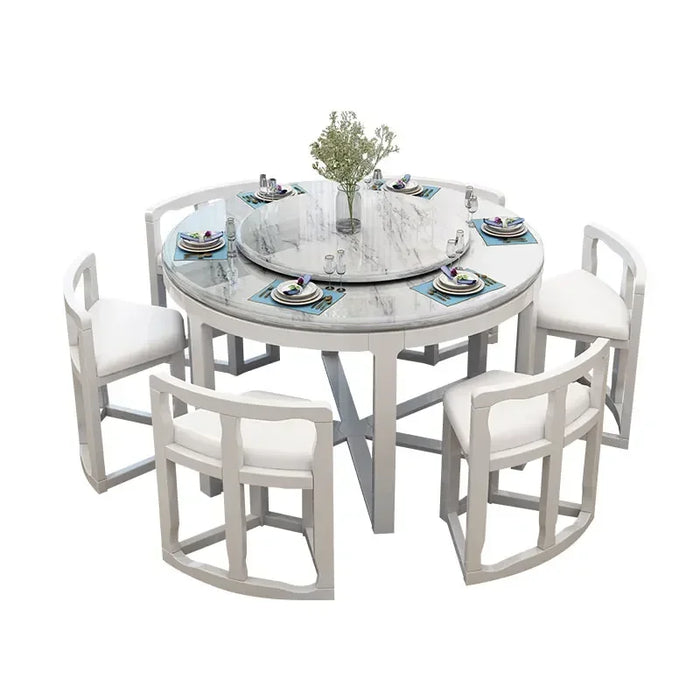 Turntable Round Dining Table Luxury Legs Metal Modern Hallway Coffee Tables Office Living Room Mesas De Jantar Home Furniture