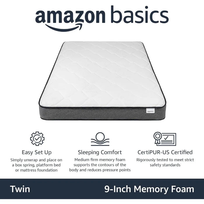 Foam Eurotop Mattress - CertiPUR-US Certified - 9-inch Mattresses Twin XL Freight Free Bedroom Bed Furniture Home
