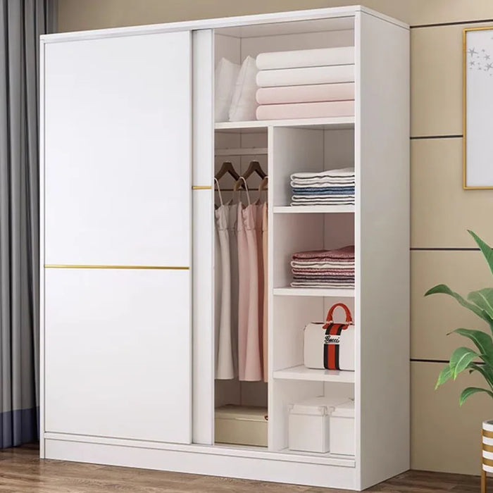 Shelf Adjustable Wardrobe White Nordic Apartment Wooden Wardrobe Storage Portable Roperos Para La Habitacion Home Furniture