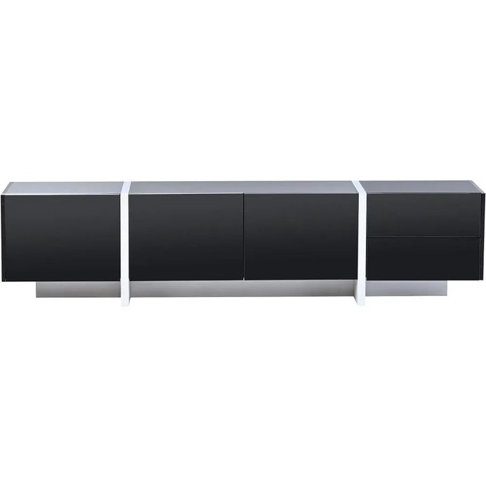 Modern White and Black Modern Rectangular Design Tv Cabinet Suitable for TVs Below 80 Inches Tv Stand Living Room Furniture Home