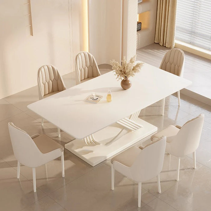 White Modern Dining Table Set 4 Chairs Italian Large Luxurious Dinning Tables Chair Complete Muebles De Cocina Kitchen Furniture