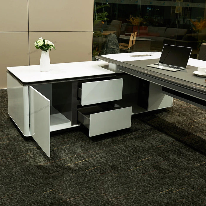 Fashionable and luxurious office furniture, boss's desk, modern business style office, solid wood manager's desk