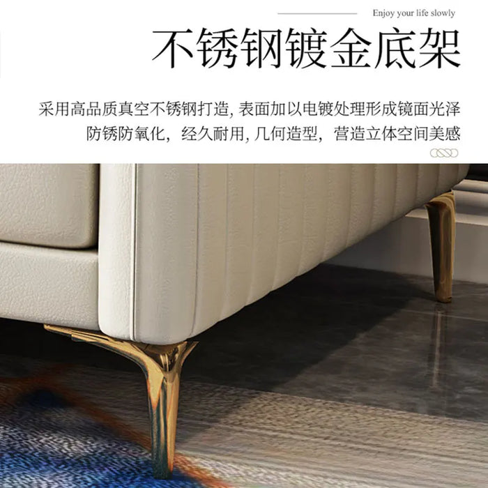 Italian Style Luxury Leather Combination Soft Sofa, Living Room, Office, Straight Row L Type Reception Modern Combination