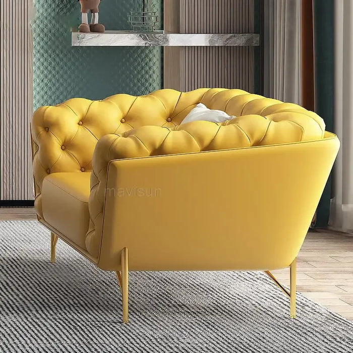 Light Luxury Post-Modern Leather Sofa American Style Simple Villa Living Room Three-Seat Lounge Couch Combination Furniture