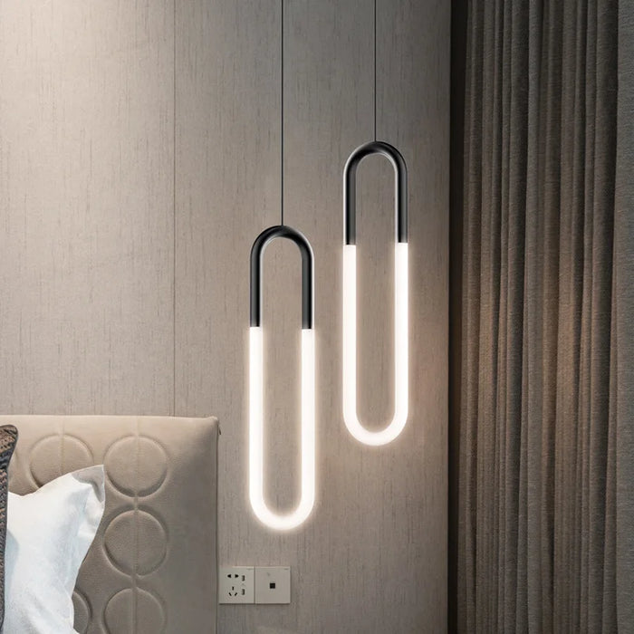 Nordic Simple Pendant Postmodern Villa Designer Bedroom Bedside Lamps Living Room Dining Room Study Hotel Bar U-tube Chandelier