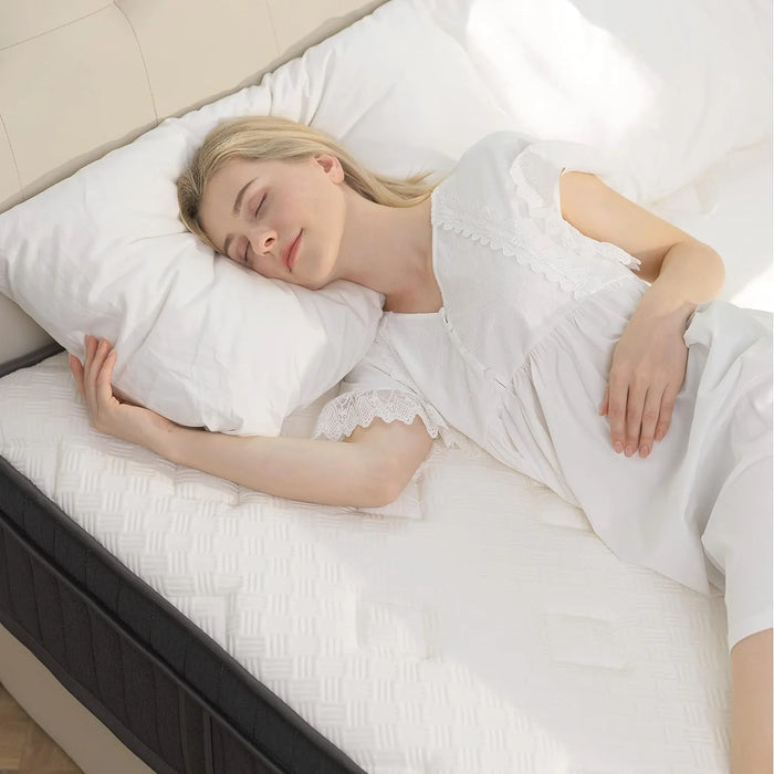 King Mattress, 10 In Hybrid Mattress, Gel Memory Foam & Pocket Spring King Bed Mattress in a Box, Cooler Sleep & Pressure Relief