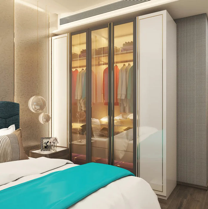Luxury wardrobe simple modern bedroom household cabinet wardrobe environment-friendly wardrobe