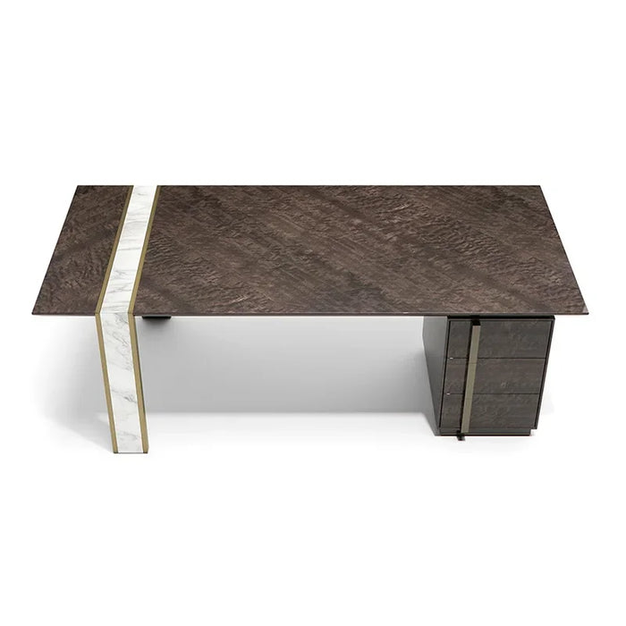 Italian style minimalist solid wood desk villa designer modern light luxury large office desk