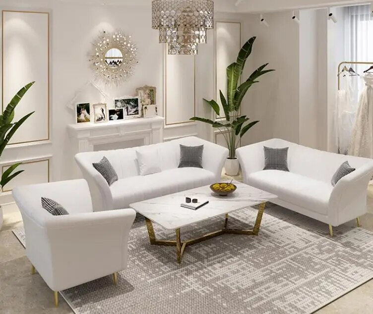 Luxury small family beauty salon, women's clothing store, workshop, reception, Nordic double three person sofa