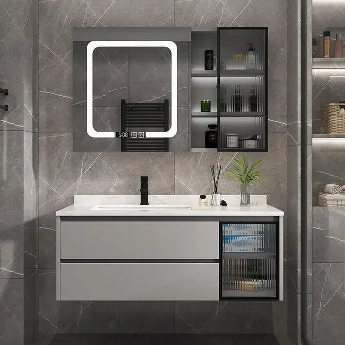 Modern Bathroom Cabinets Intelligent Mirror Cabinet Ceramic Integrated Washbasin Bathroom Vanity Sink Cabinet Bathroom Furniture