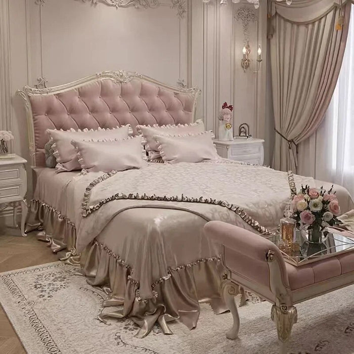 Queen Size Bed Bases European Luxury Glamorous Castle Modern Twin Bed Frame Storage Design Sleeping cama De Casal Furniture