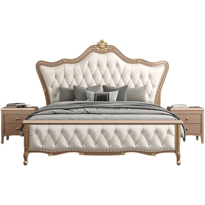 Nordic Royal Kids Double Bed Wood High End Luxury Headboard Double Bed Girl Wood Letti Matrimoniali Furniture For Bedroom