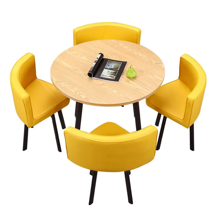 Simple Dining Room Sets Reception Desk Chair Combination One Four Chairs Office Leisure Round Mesas De Jantar Kitchen Furniture