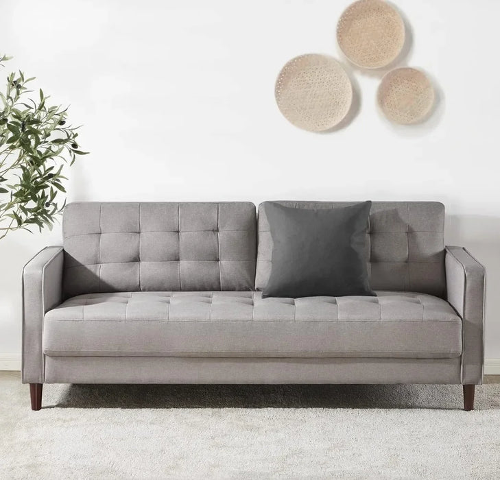 ZINUS Benton Sofa Couch / Grid Tufted Cushions / Easy, Tool-Free Assembly Stone Grey Furniture Sofa