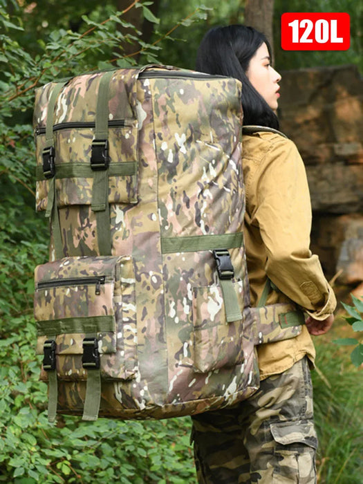 Super Camping120L Travel Backpack Men's Army Military Outdoor Tactical Rucksack Luggage Bag Sports Mountaineering Hiking Bags