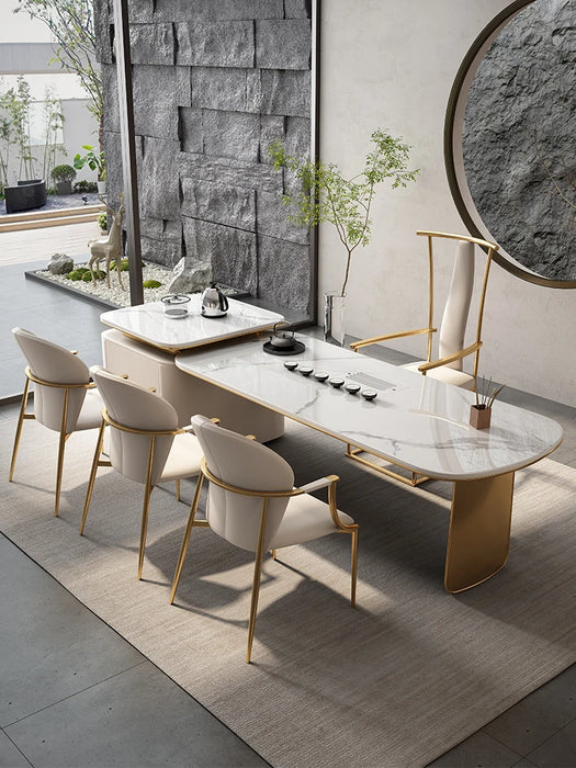 Modern luxury tea table design sense rock plate high-grade atmosphere desk tea table