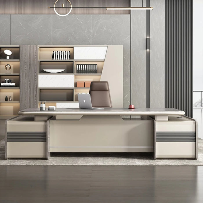 Executive Writing Desk Pullout Under Meeting Room Storage Office Desks Luxury Corner Scrivania Ufficio Lavoro Wood Furniture