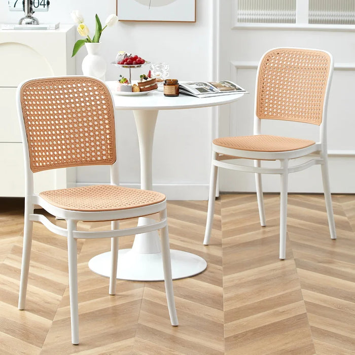 Rattan Nordic Dining Chairs Plastic Salon Unique Design Dining Chairs Modern Luxury Silla Comedor Dining Room Furniture WK50CY